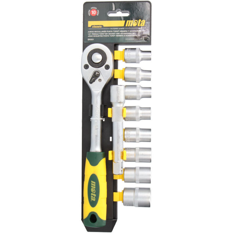 Set di bit Torx femmina 1/2 10 pezzi ek631 Mota