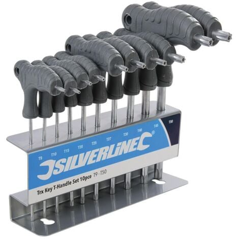 CHIAVI TORX IMPUGNATURA A T T9-T50 SET 10pz SILVERLINE 328015