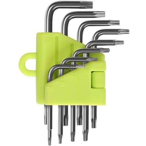 Chiavi Torx offset, set di 8 chiavi a brugola Torx, cacciaviti a stella T5 T6 T7 T8 T9 T10 T15 T20, set di chiavi per utensili manuali, chiavi esagonali Torx