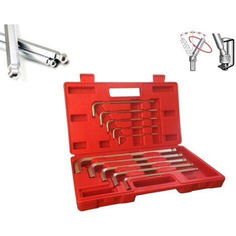 Chiavini/Chiavi esagonali - sferici/ball point lunghi professionali set 10pz