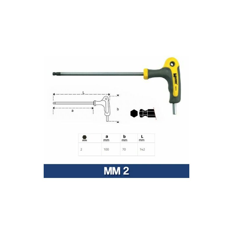 lunghezza 102,0 mm Chiave a brugola esagonale extra ISO2936 Hafu 210-020-02 102 mm 2,0 mm