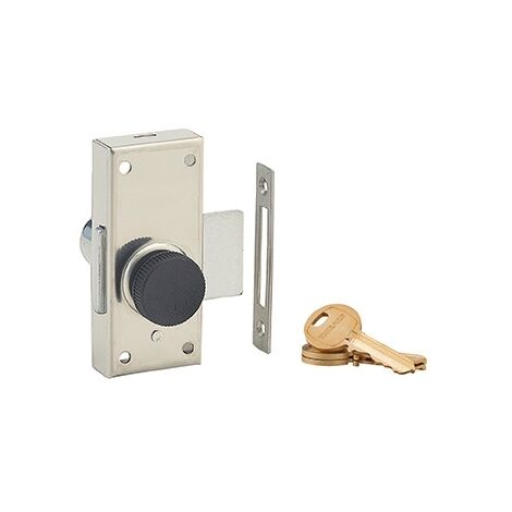 Chiavistello automatico completamente in Inox con pomolo e cilindro 26mm, 3 chiavi - THIRARD