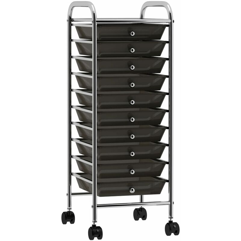 Chic Carrello Portaoggetti Mobile con 10 Cassetti