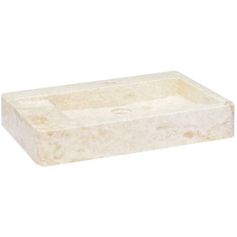 Lavabo da appoggio 40x35 cm in marmo crema