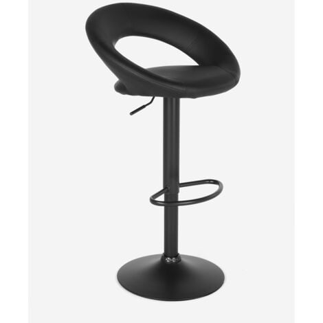 SUPERSTOOL Schwarzer Polsterhocker mit modernem Design Küche Bar Chicago Black Edition