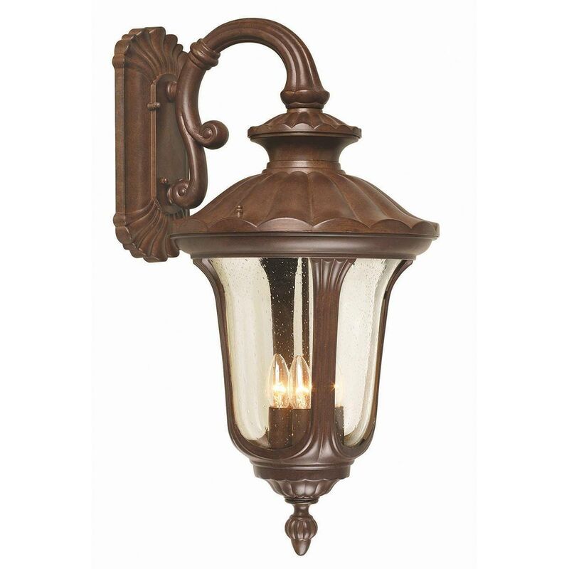 Elstead Lighting - Elstead Chicago - 4 Light Outdoor Large Wall Lantern Light Rusty Bronze Patina IP44, E14