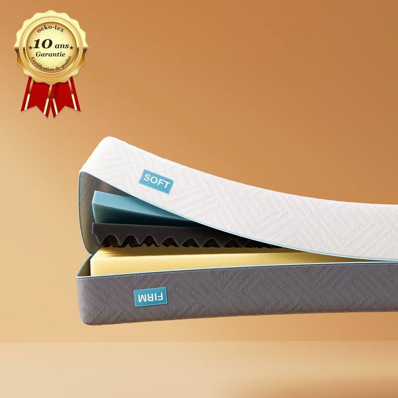 Matelas en Mousse à mémoire de Forme,7 zones,21cm,deux faces,160×200 - Chicasa