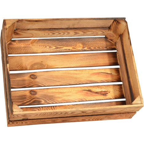 CHICCIE Holzkiste Regale Geflammt 50x40x15cm - Kisten Weinkisten