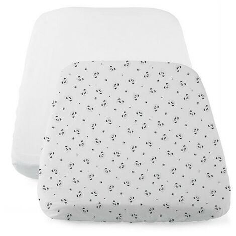 Chicco Set 2pz Lenzuola con Angoli per Culla Next2Me - 50x83cm - Panda