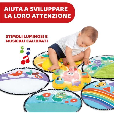 CHICCO TAPPETO SENTIERO DELLE STAGIONI SENSORIALE E INCASTRI 5 TAPPETINI +SUONI E LUCI PER NEONATO E BAMBINI 9+ MESI