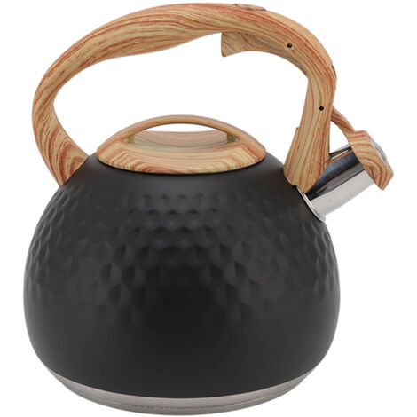 CHICIRIS Edelstahl-Pfeifkessel, gleichmäßige Wärmeverteilung für Gasherde, 3 Liter Fassungsvermögen für die heimische Küche (SCHWARZ).