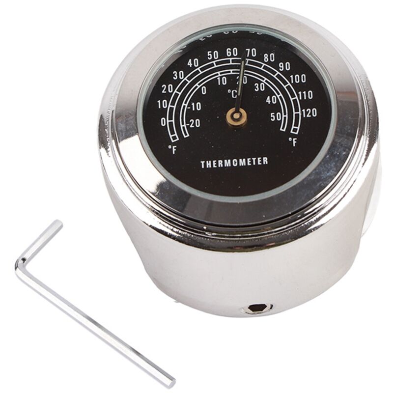 Image of CHICIRIS Einfach zu installierendes Lenkerthermometer für 7/8-1 Zoll Motorradlenker.