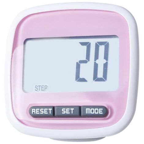 CHICIRIS LCD-Schrittzähler-Anzeige, 3D-Schrittzähler mit Schrittzähler für Laufen und Gehen (Pink)