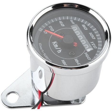 CHICIRIS Stoßfestes Gehäuse aus Aluminiumlegierung, LED-Digital-Breedometer im Retro-Stil mit interner Hintergrundbeleuchtung für die meisten 12-V-Gleichstrommotorräder.
