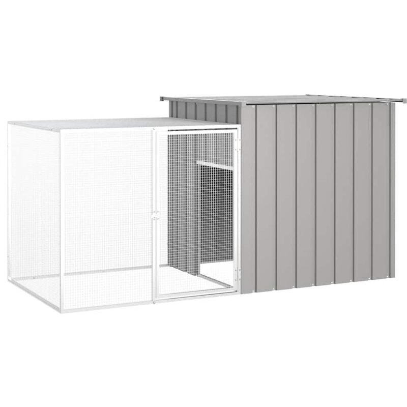 Chicken Cage Grey 200x91x100 Cm Galvanised Steel Vidaxl