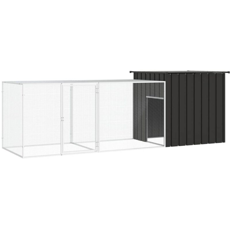 Chicken Cage Anthracite 300x91x100 Cm Galvanised Steel Vidaxl