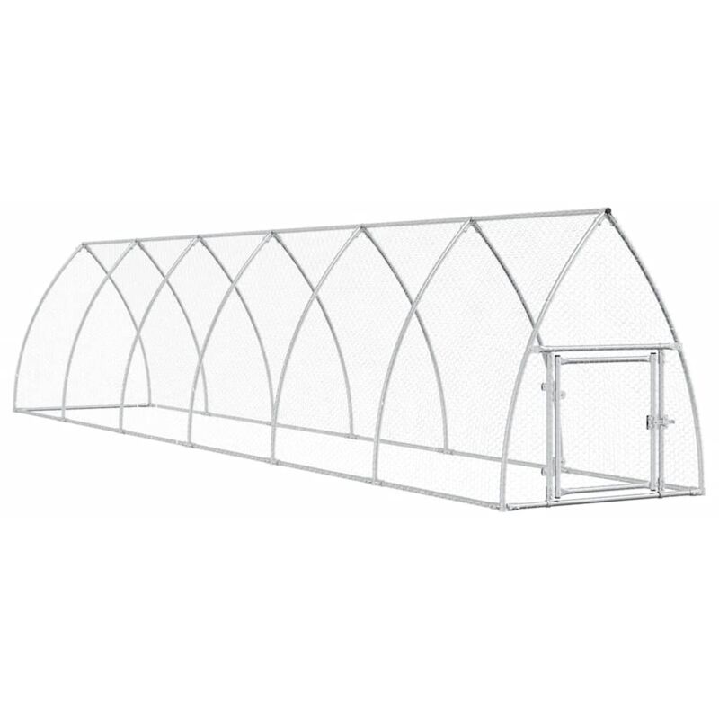 Chicken Cage Silver 600x105x120 Cm Galvanised Steel Vidaxl
