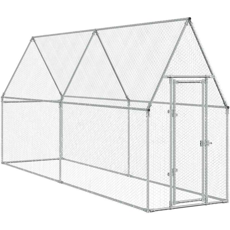 Chicken Cage Silver 400x100x190 Cm Galvanised Steel Vidaxl