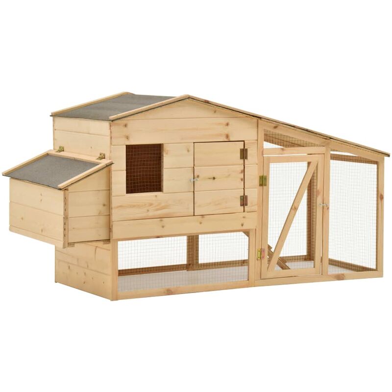 Vidaxl - Chicken Cage Solid Pine Wood 178x67x92 cm