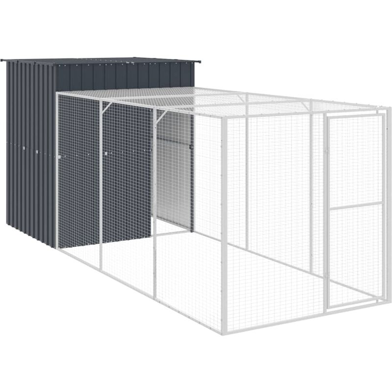 Vidaxl - Chicken Cage With Run Anthracite 165x455x181 Cm Galvanised Steel