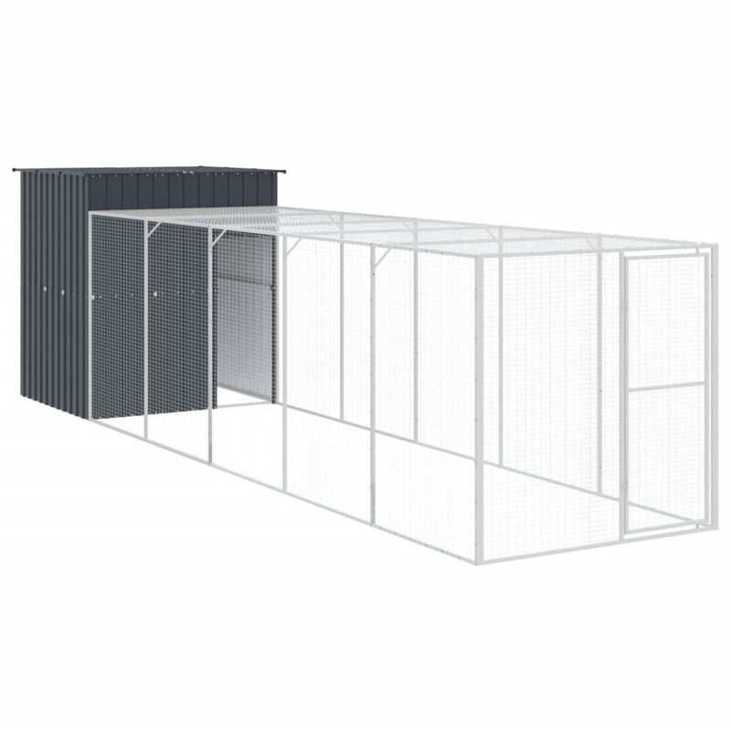 Vidaxl - Chicken Cage With Run Anthracite 165x659x181 Cm Galvanised Steel