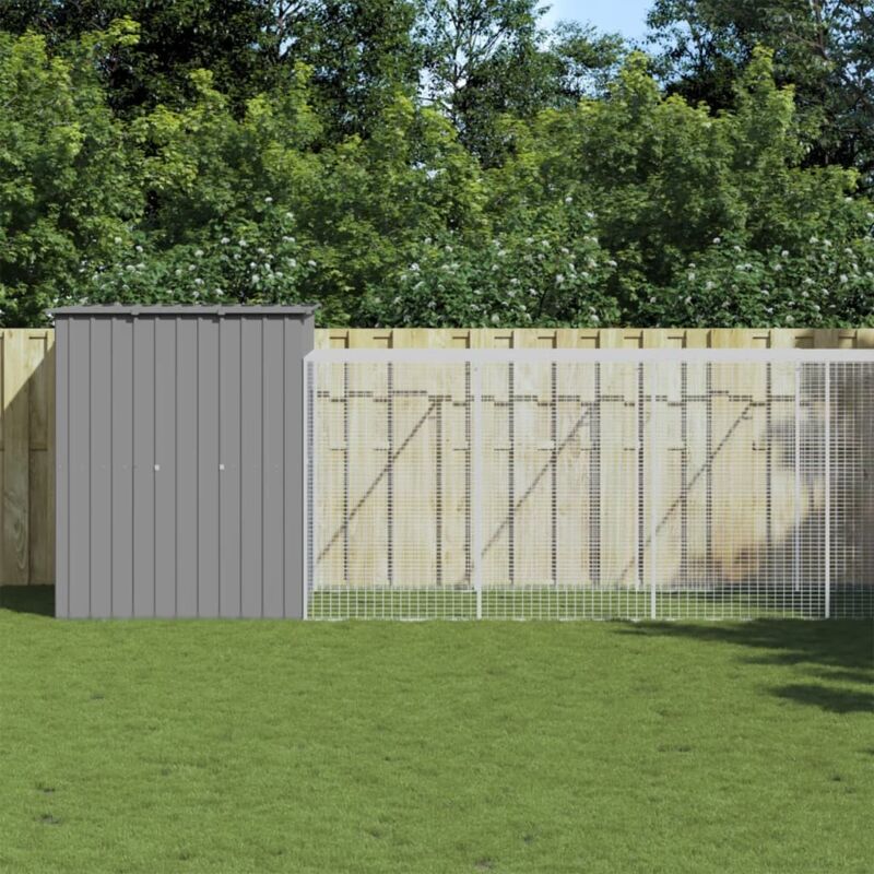 Vidaxl - Chicken Cage With Run Light Grey 165x1271x181 Cm Galvanised Steel