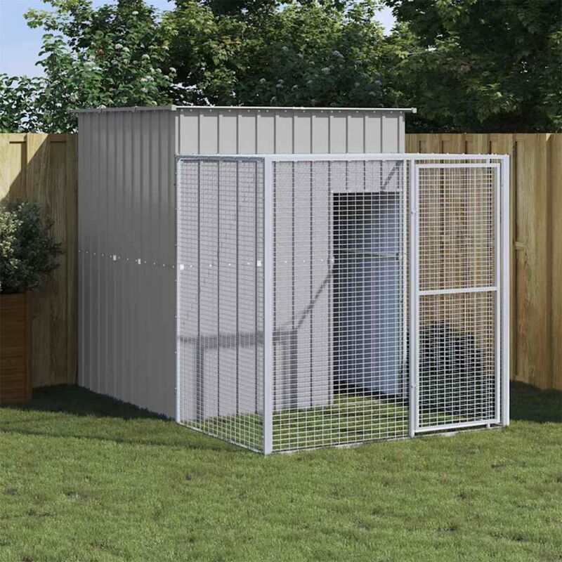 Vidaxl - Chicken Cage With Run Light Grey 165x251x181 Cm Galvanised Steel
