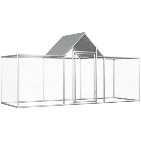 Chicken Coop 3x1x1.5 m Galvanised Steel