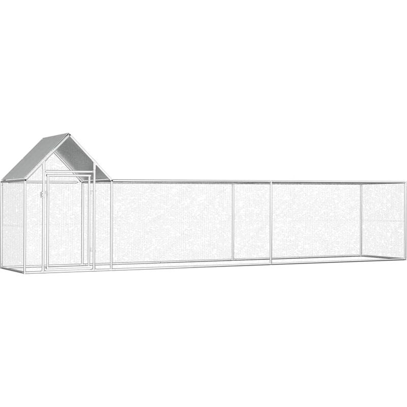Chicken Coop 5x1x1.5 M Galvanised Steel Vidaxl