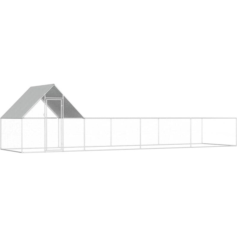 Chicken Coop 8x2x2 M Galvanised Steel Vidaxl