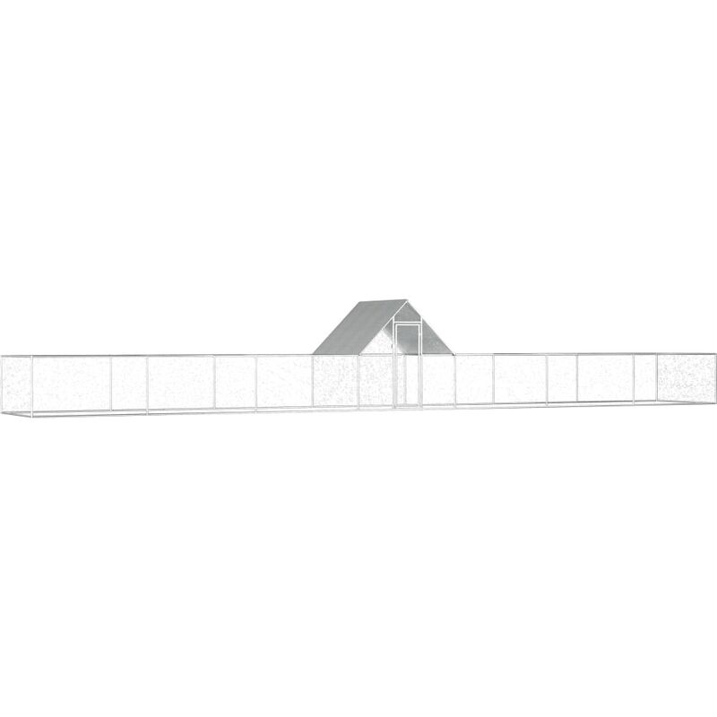 Chicken Coop 14x2x2 M Galvanised Steel Vidaxl