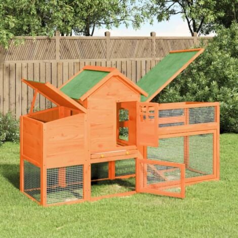 Chicken Coop Brown 186.5x58.5x113 cm Solid Wood Pine vidaXL