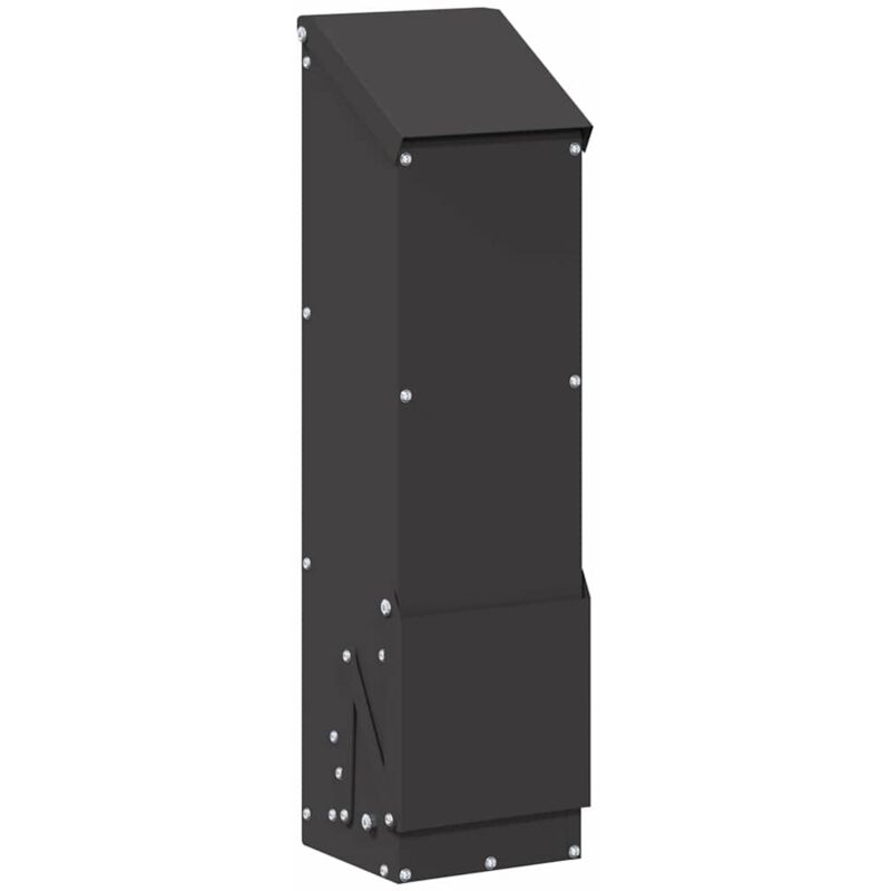 Chicken Feeder Black 13 X 12 X 51 Cm Cold-rolled Steel Vidaxl
