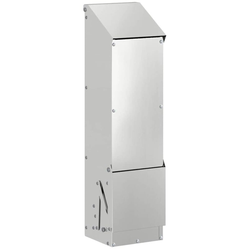 Chicken Feeder Silver 13 X 12 X 51 Cm Galvanised Steel Vidaxl