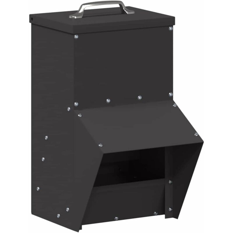 Chicken Feeder Black 20 X 25 X35 Cm Cold-rolled Steel Vidaxl