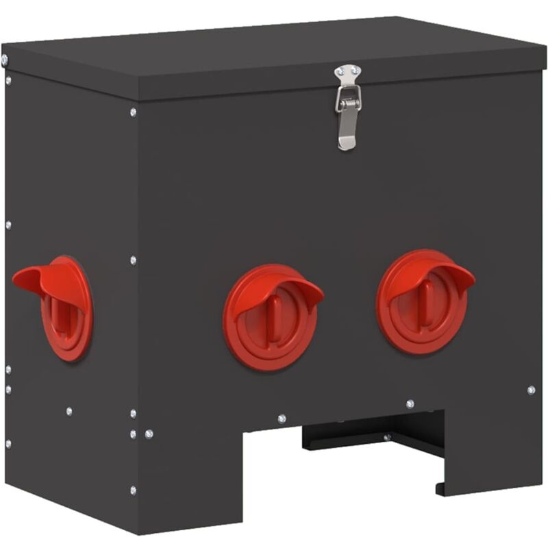Chicken Feeder Black 40.5 X 25 X 38 Cm Cold-rolled Steel Vidaxl