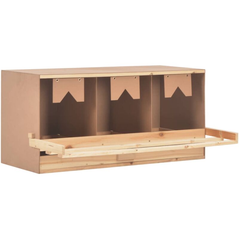 Chicken Laying Nest 3 Compartments 96x40x45 Cm Solid Pine Wood Vidaxl