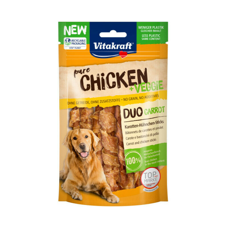Bâtonnets de poulet avec morceaux de carottes Vitakraft 80 g