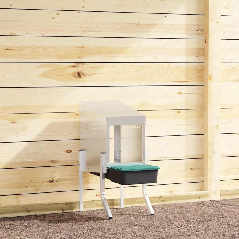 Chicken Nesting Box 1 Compartment With Legs Galvanised Steel Vidaxl