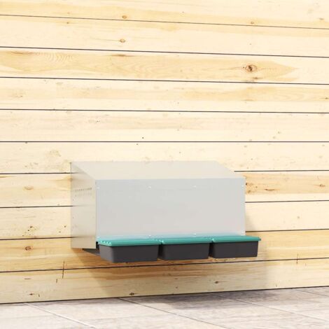 Chicken Nesting Box 3 Compartments Wall-Mounted Galvanised Steel vidaXL