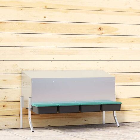 Chicken Nesting Box 3 Compartments with Legs Galvanised Steel vidaXL
