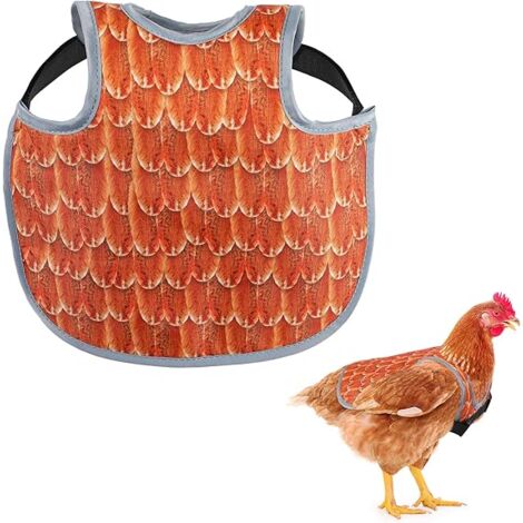 Chicken Saddles for hens, Chicken Apron Back Protector for Hens With Adjustable Strap, Chicken Hen Mating Saddle，orange