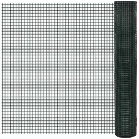 Chicken Wire Fence Galvanised with PVC Coating 10x1 m Green vidaXL