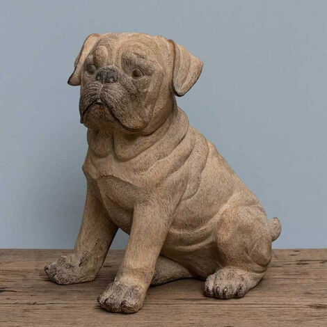 Chien carlin en résine 38x25x39cm