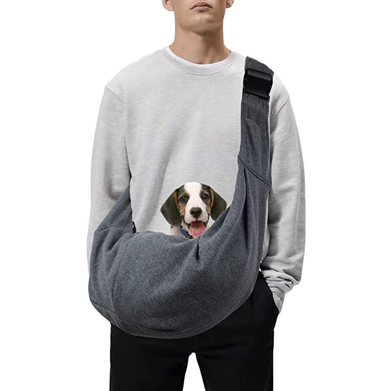 Chien Chat Sling Carrier, bandoulière rembourrée réglable, avec poche pour les voyages en plein air