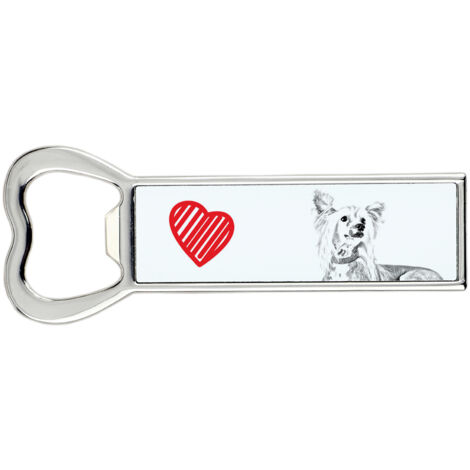 Chien chinois à crête - Décapsuleur avec chien, ouvre-réfrigérateur personnalisé, cadeau unique pour homme par Art-Dog