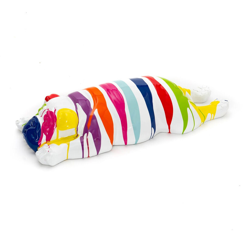 Amadeus - Chien couché Trash 94 cm blanc et multicolore - Multicolore