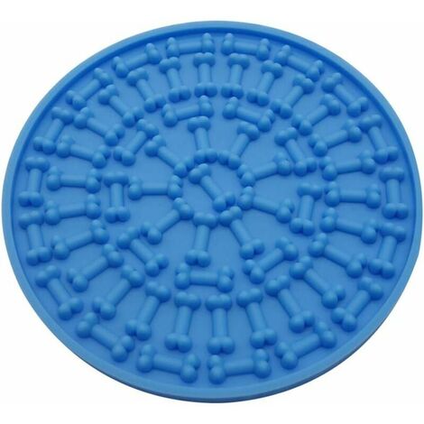 Chien de Lécher Coussin de Bain, Chiot Formation Lèche Ventouse Lent Bol et Transfert Attention de Artefact de Bain, Outil de Bain pour Animaux de Compagnie (Bleu)
