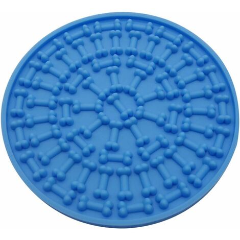 Chien de Lécher Coussin de Bain, Chiot Formation Lèche Ventouse Lent Bol et Transfert Attention de Artefact de Bain, Outil de Bain pour Animaux de Compagnie (Bleu) LITZEE
