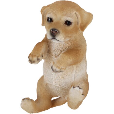 Chien décoratif pour clôture en polyrésine - Golden retriever - H 20,8 cm - Livraison gratuite